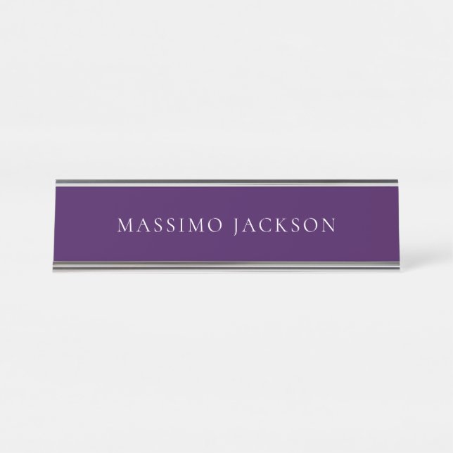 Placa De Mesa Dark Purple Minimalist Plain Modern  (Frente)