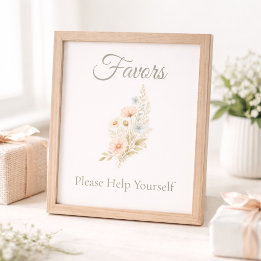 Placa de Mesa de Favor de Flores Silvestres para C