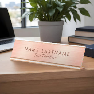 Placa De Mesa Delicado Minimalista Elegante Rosa Dourado Moderno