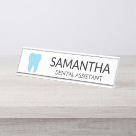 Placa De Mesa Dentistas mínimos modernos dos dentes azuis