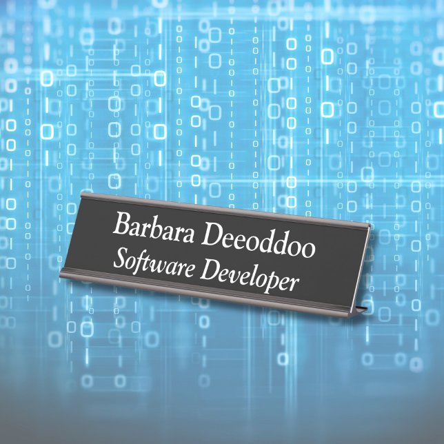 Placa De Mesa Desenvolvedor de Software Preto (Criador carregado)