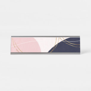 Placa De Mesa Design de cor rosa mínimo de traços e círculos