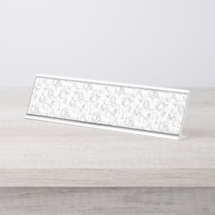 Placa De Mesa Design de Nome Minimalista de Volta às Aulas