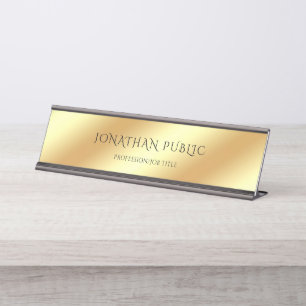 Placa De Mesa Design simples moderno Dourado do preto glamoroso