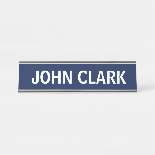 PLACA DE MESA DESK NAME PLATE SIMPLE BASIC CUSTOM BLUE (Frente)