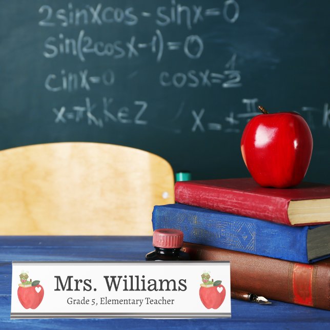 Placa De Mesa Dia de Apreciação de Professores, Maçã Vermelha, P (Criador carregado)