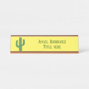Placa De Mesa Dia do Cactus Feliz Morto