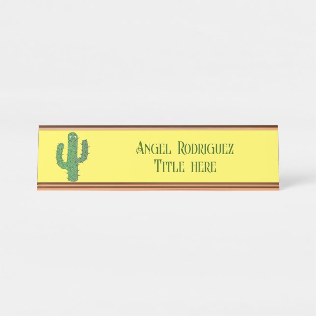 Placa De Mesa Dia do Cactus Feliz Morto (Frente)
