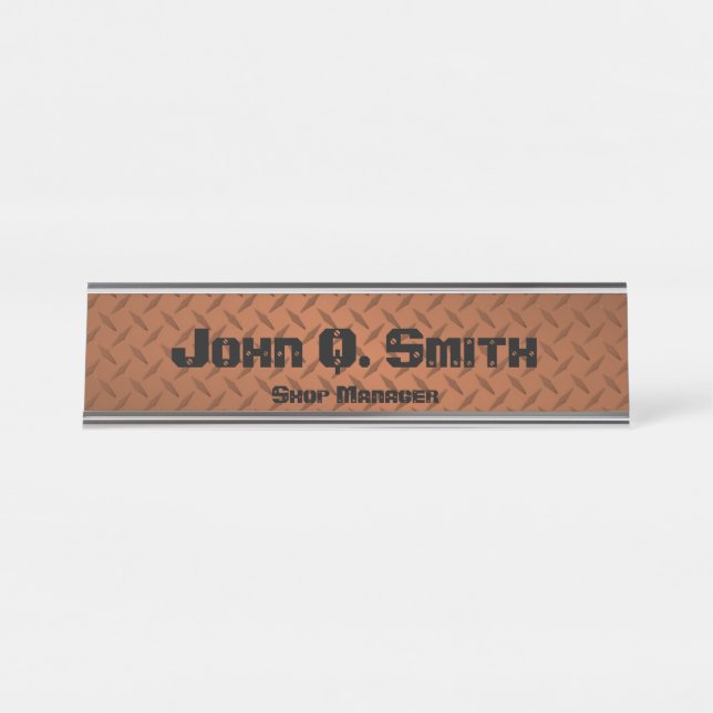 Placa De Mesa Diamondplate de cobre personalizado de estilo indu (Frente)