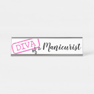 Placa De Mesa "DIVA" de um manicurista