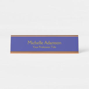 Placa De Mesa Dourada e profunda cor azul comum profissional mod
