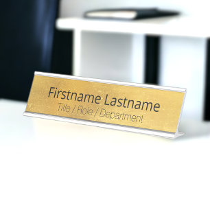 Placa De Mesa Dourado de latão de antiguidade com tempo + porta 