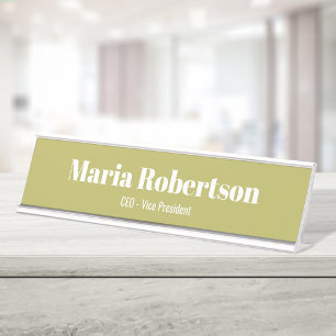 Placa De Mesa Dourado minimalista simples de negócios