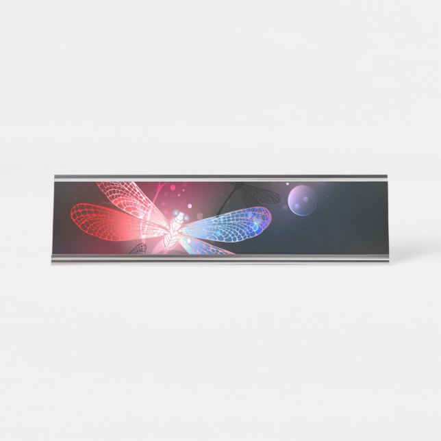 Placa De Mesa Dragonfly vermelha (Frente)