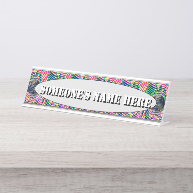 Placa De Mesa Earth Vibes de Kenneth Yoncich (Frente)
