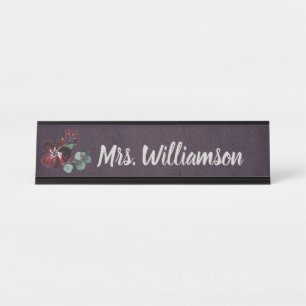 Placa De Mesa Educador Profissional Elegante