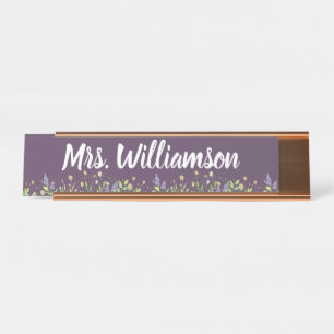 Placa De Mesa Educador Profissional Floral