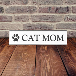 Placa De Mesa Elegância Personalizada: Cat Mãe