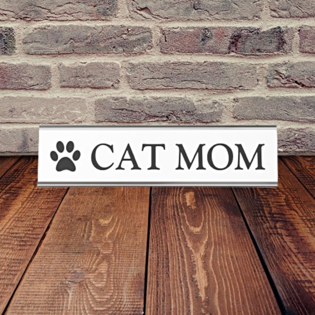 Placa De Mesa Elegância Personalizada: Cat Mãe (Criador carregado)