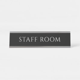 Placa De Mesa Elegant Black Staff Room Name Plate