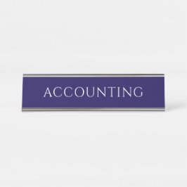 Placa De Mesa Elegant Blue Accounting Office Name Plate