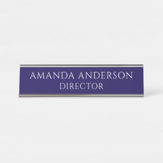 Placa De Mesa Elegant Blue Director Title Name Plate