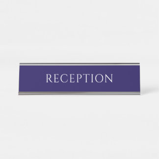 Placa De Mesa Elegant Blue Reception Desk Name Plate