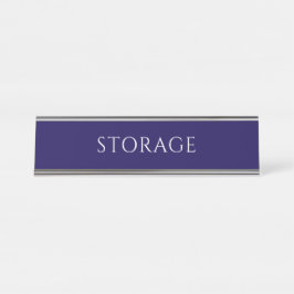 Placa De Mesa Elegant Blue Storage Room Name Plate