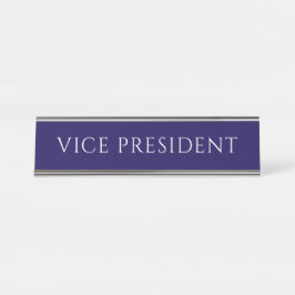Placa De Mesa Elegant Blue Vice President Name Plate