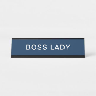 Placa De Mesa Elegante Boss Lady em Marinho Azul
