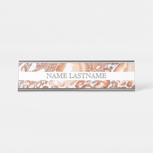 Placa De Mesa Elegante de mármore branco de coral (Frente)