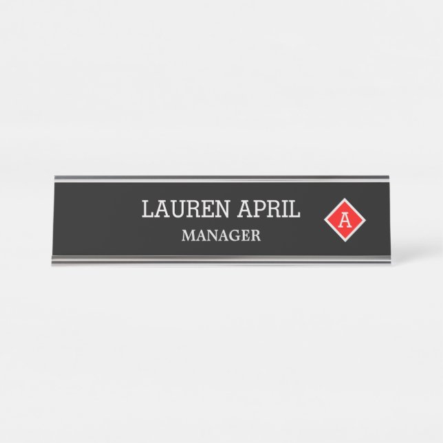 Placa De Mesa Elegante Diamante Personalizável (Frente)