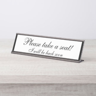 Placa De Mesa Elegante e respeitável: "Por favor, sente-se!"