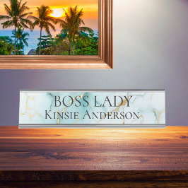 Placa De Mesa Elegante Elegante moderno Marble BOSS LADY
