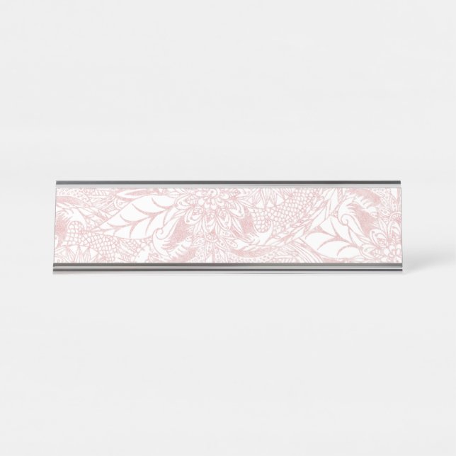 Placa De Mesa Elegante faux rosa gold floral mandala design (Frente)