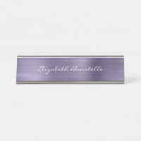 Elegante Letra Manuscrita em Metal Escovado Lavand