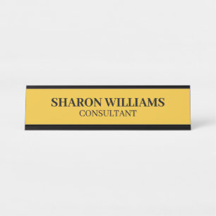 Placa De Mesa Elegante Mesa Minimalista Amarela Profissional
