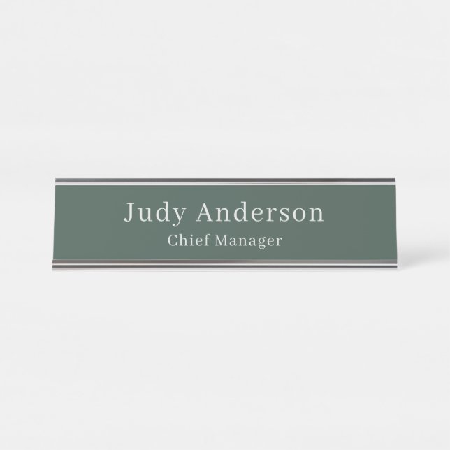 Placa De Mesa Elegante moderno comum profissional minimalista (Frente)