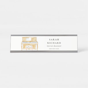 Placa De Mesa Elegante Músico de Piano com Música em Aquarela Pr