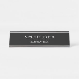 Placa De Mesa Elegante Simples Minimalista Preto