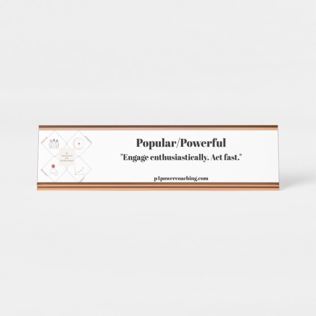Placa de Mesa em Rose Gold Popular/Poderosa (Frente)