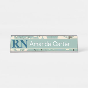 Placa De Mesa Enfermeiro de Nome Personalizado de Margarida Mode