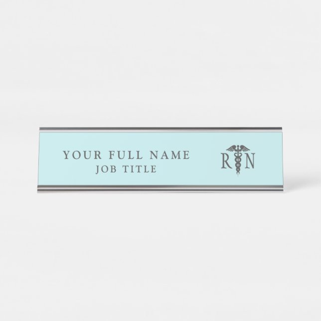 Placa De Mesa Enfermeiro Nervoso Azul Teal (Frente)