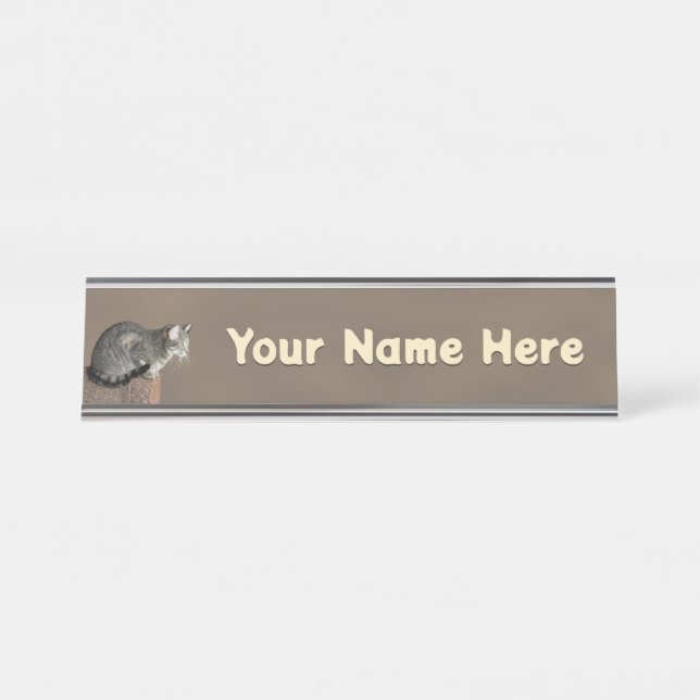 Placa De Mesa Enfumaçado Cinza por Cat (Frente)