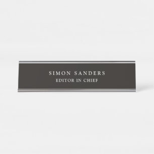 Placa De Mesa Enfumaçado Mínimo Simples Clássico Preto