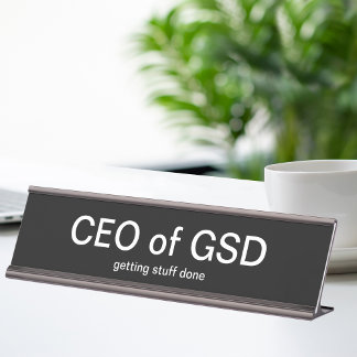 Placa De Mesa Engraçado Nome do Office Desk Plate Gift Executivo