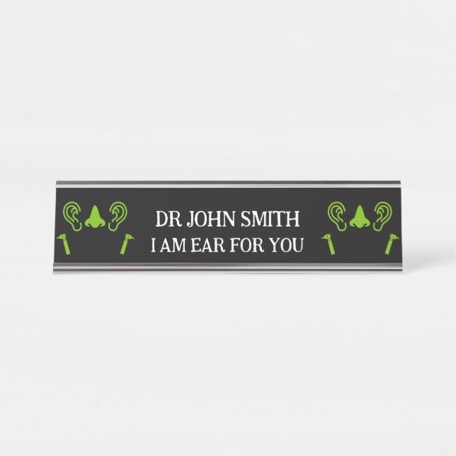 Placa De Mesa ENT Otolaringology Otorhinolaringologista (Frente)
