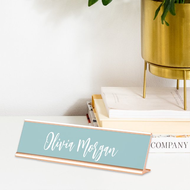 Placa De Mesa Esboço Cursivo de Aqua Preguiçoso (Criador carregado)