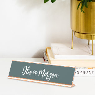 Placa De Mesa Esboço Cursivo em Esboço Verde do Spruce