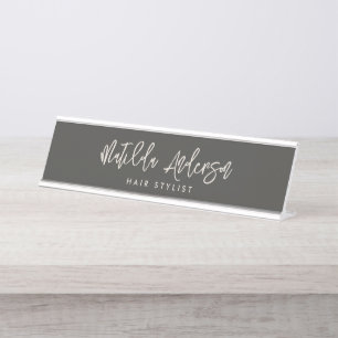 Placa De Mesa Escrita elegante mínima de cinza de carvão